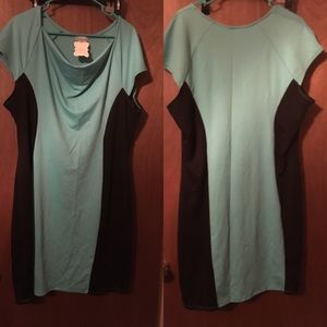 Fitted mint and black dress NWT